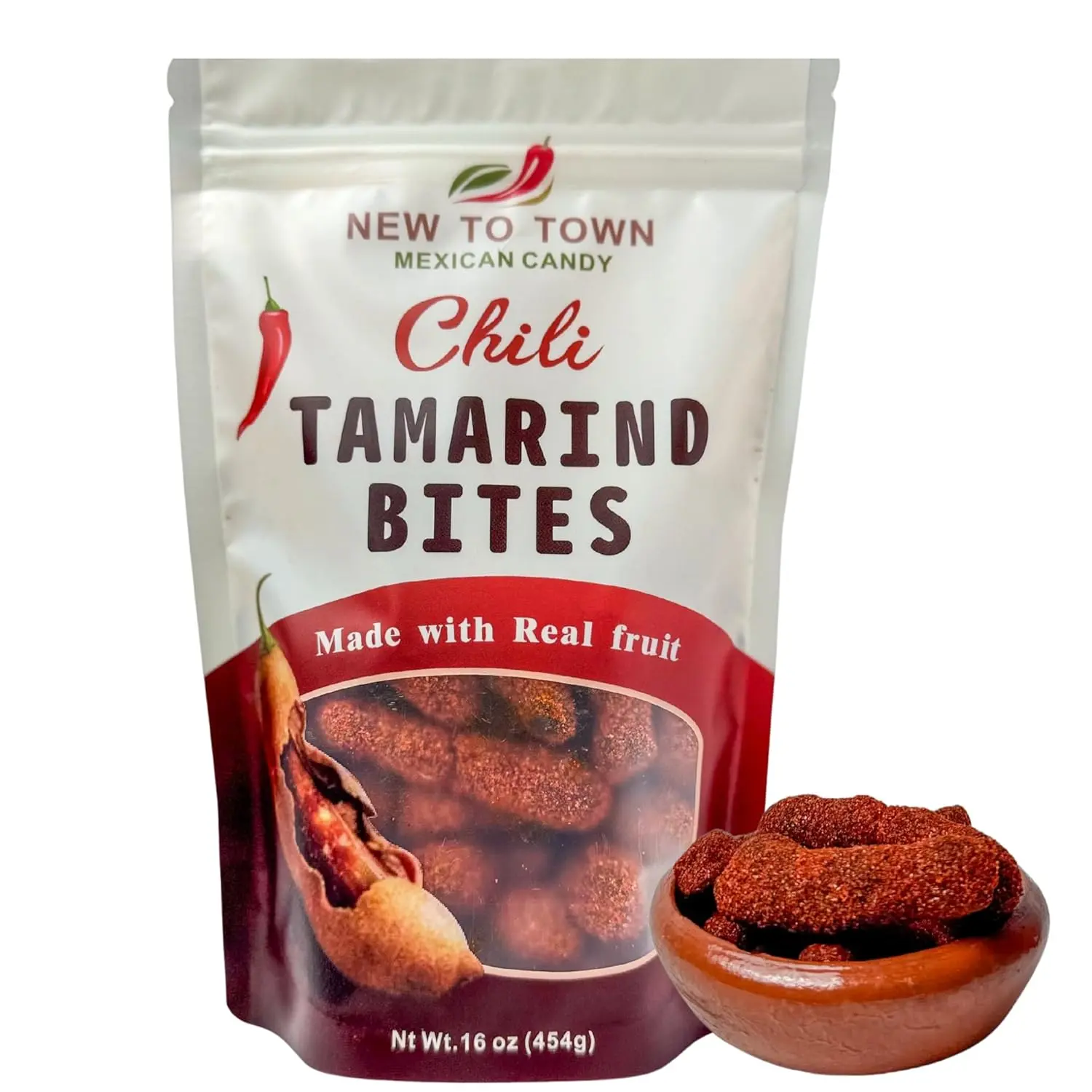 Tamarind Candy 16 oz – Tamarindo De Frutas Con Chile, Sweet, Tangy & Spicy Tamarind Mexican Candy with Chili – Authentic Tamarindo Candy Bites, Chewy Fruit Snack, Contains Seed