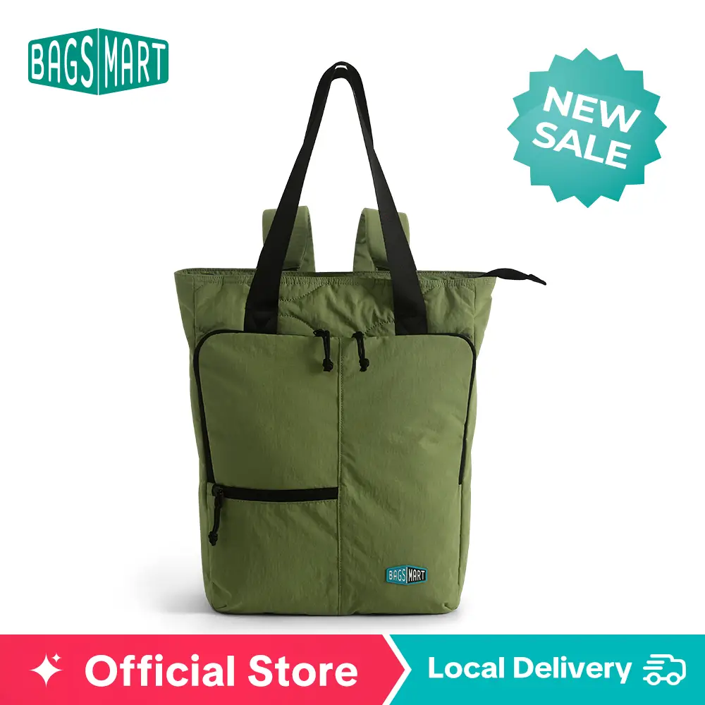 【NEW IN】BAGSMART 20L Ultra-Light Convertible Tote Backpack, 15.6" Laptop Compartment, 40oz Cup Holder & Hidden Straps – Stylish & Functional for Work/
