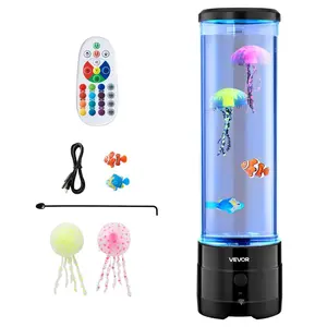 【Summervibes】VEVOR Sensory Bubble Tube Lamp, 16 Color Changing Light Effects, Water Fish Lamp with Built-in Bluetooth Speaker & White Noise, Fake Aquarium Tank Night Light for Bedroom Living Room Home Decor