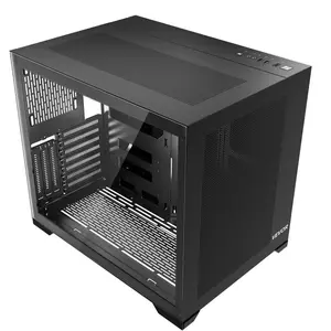 VEVOR Mid-Tower PC Case, Dual Chamber, Gaming Computer Case with Tempered Glass Panels, Magnetic Dust Filter, Cable Management, for GPU up to 410mm in Length, Compatible with ATX/M-ATX/ITX, No Fan