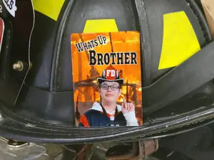 Whats Up Brother, Firefighter aluminum playing card. Firefighter gifts, firefighter helmet card. Magnet option available.