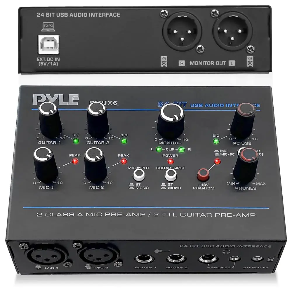 USB Audio Interface Mixer - Metal-Built Portable Voice Amplifier with Stereo Sound, Pristine Recording, Ultralow Noise, Compact Design, Included Cable