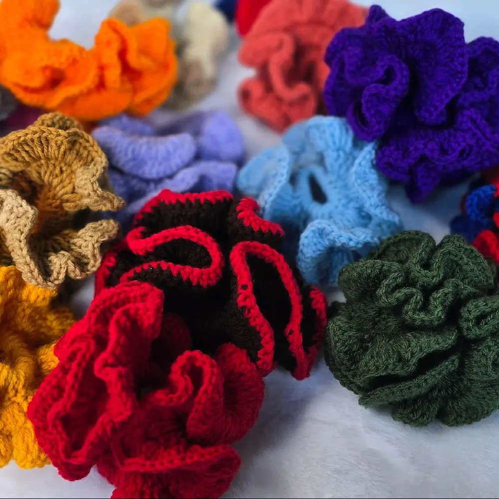 Hademade Crochet Velvet Scrunchies