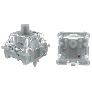 GATERON Zero Degree Fully Silent Silver Keyboard Switches, Linear 0° Dual-Rail 45g Force SMD LED Key Switches Compatible for MX Mechanical Keyboard (35)