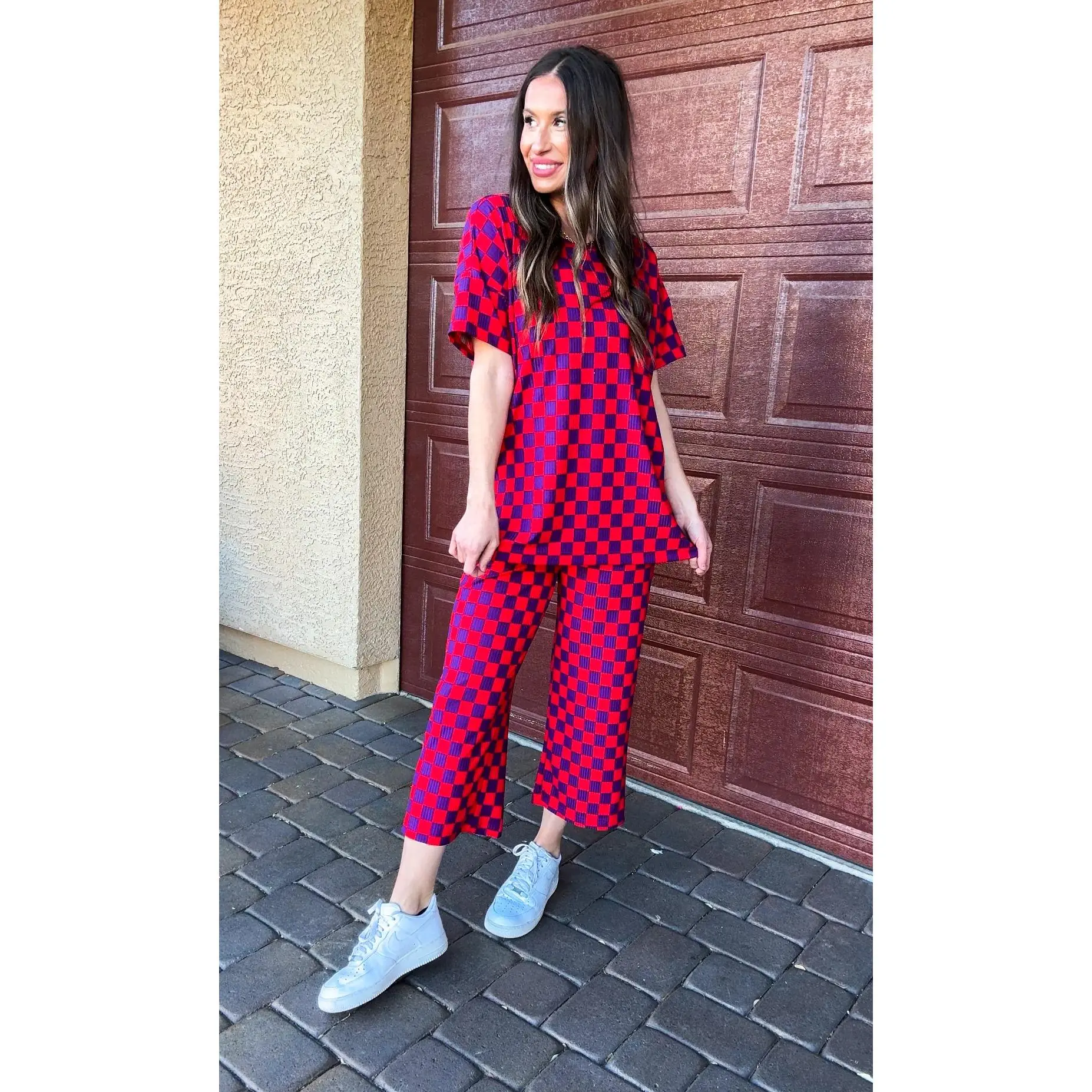 PURPLE/RED CHECK PANTS: Dressed in Lala Dupe