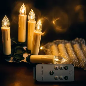 LED Flameless Cordless Candles Battery Operated with Remote & Clip, Flickering Warm Light Realistic Candles, Safe Dripless LED Tealights for Home Decor, Wedding, Party, Christmas, Indoor Outdoor Use, 10PCS / 20PCS Set