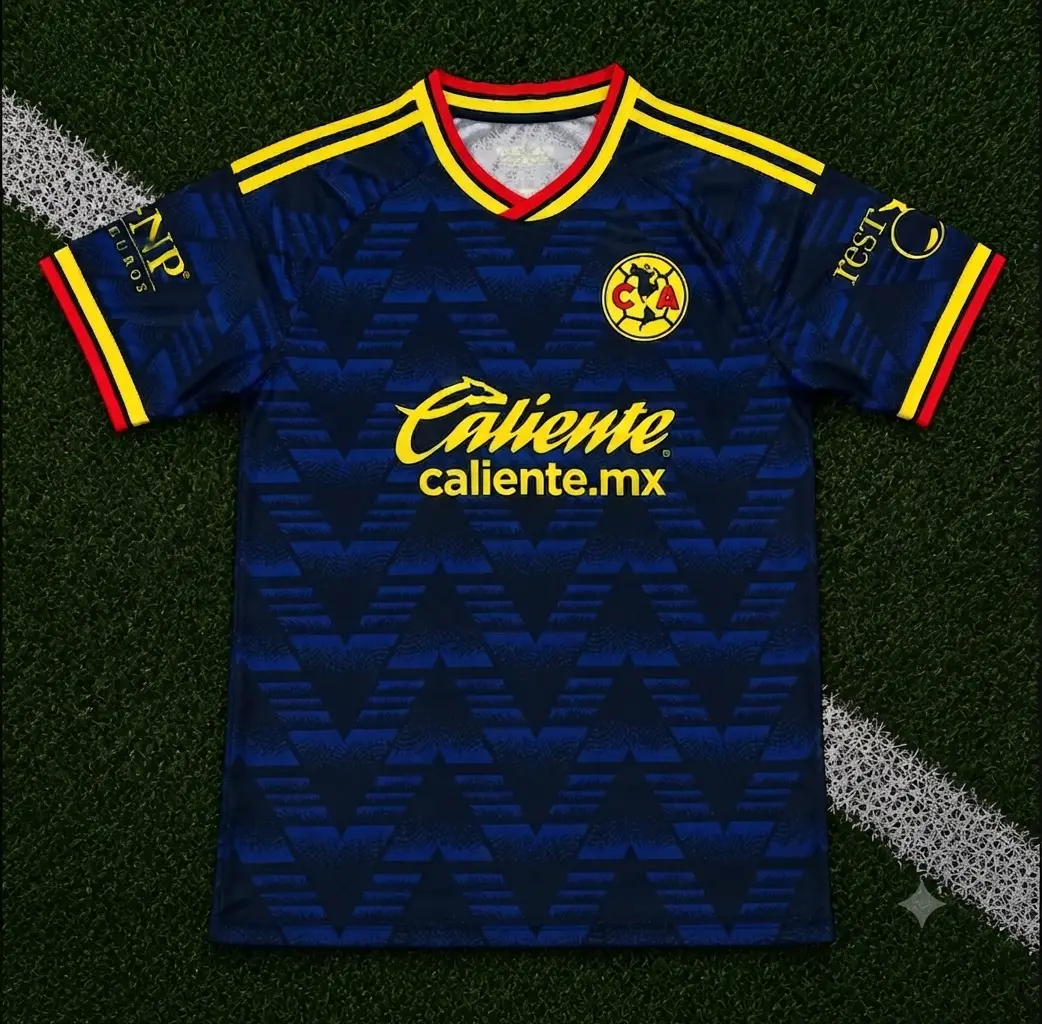 Royal Blue Club America Home Soccer Shirt 26-27, Quick-Dry Short Sleeve Soccer Jersey, Breathable Game Day Sports Top, Liga MX Fan Gear