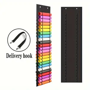 Set of 48 Compartment Vinyl Roll Rack, Dual-Sided Storage Shelf, Wall Mount/gate Mounted, Handmade Craft Hanging Organizer, Marker Pen Holder, Stationery Storage Organizer, Office Accessories