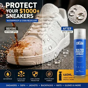 Shoe Waterproof Spray for Sneakers, Suede, Canvas & Fabric, Waterproof & Stain Resistant Protector Against Rain, Coffee & Dirt, Protects Up to 15-20 Pairs, 15.55 OZ