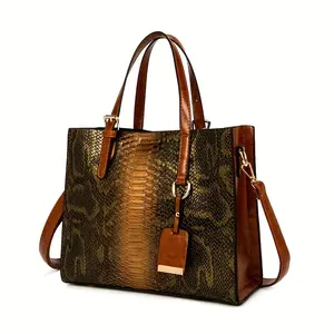 3-Piece Handbag Set for Women: Crocodile Pattern Tote, Matching Clutch & Wallet | Vintage Crossbody Bag | Faux Leather | Gift Idea