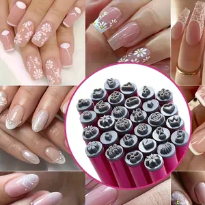 10-Piece Nail Art Stamping Kit - Precise Manicure Tools with Floral Design Plates, Fragrance-Free for Professional Nail Stamping, Nail Stamp Tips, Nail Art Accessories
