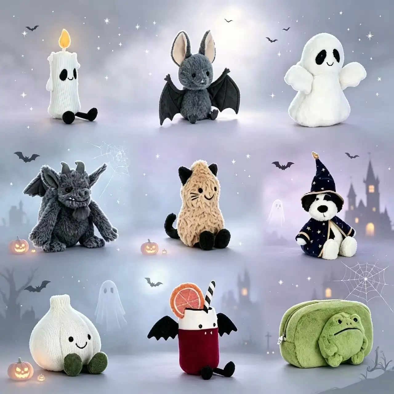 Jellycat Halloween Collection – Limited Edition Plush Ghosts, Pumpkins, Bats & Spooky Characters, Ultra Soft Collectible Plush, Cute Autumn Decor & Halloween Gift for Jellycat Fans, Keychains