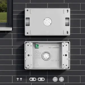 Outdoor Weatherproof Electrical Box, 4.5 x 2.8 x 2 In, Large 18.3 Cu In Capacity Junction Box For 1/2-Inch Or 3/4-Inch Electrical Conduit, Gray, 4-Pack, Protective Plug Receptacle Cover And Gasket