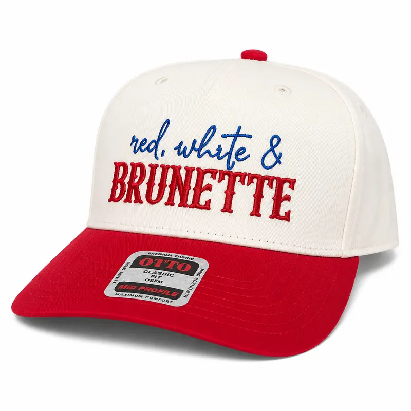Women's All American Red White & Blonde Funny Adjustable Baseball Cap - 4th of July Patriotic USA Casual Snapback Trucker Hat, 1 Size, Memorial Day Fashion Accessory, Labor Day