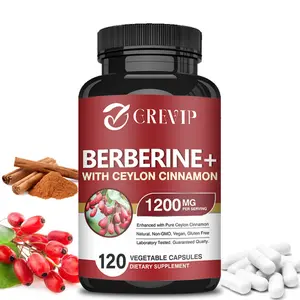 GREVIP - Berberine Extract 1200MG & Berberine Supplement - With Ceylon Cinnamon - Immune System Health Support - Non-GMO - 120 Capsules/Bottle