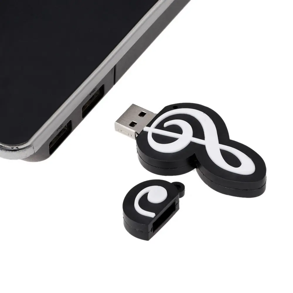 QYKF Cute Music Note Cartoon USB 2.0 Flash Drive, Portable External Memory Stick, 16GB Storage