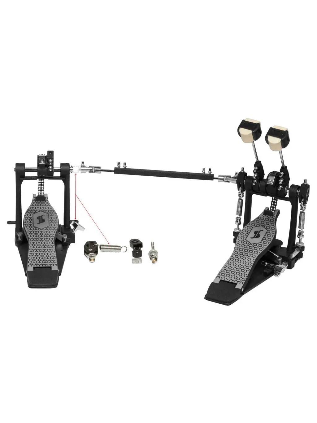 212 MAIN Stagg 24592 Double Chain Double Pedal, Adjustable Tilt, Steel Base for Percussion Instruments