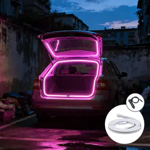 Car Trunk Dynamic Flowing Light Strip Always on/Scanning Lamp Automatic On/Off Trunk Lighting Hidden Installation LED Ambient Light 2/4m