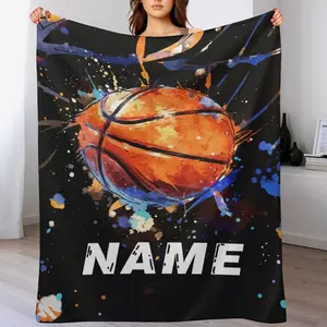Customizable Basketball-Themed Flannel Throw Blanket , Personalized Gifts for Family And Friends, Special Keepsakes for Weddings And Birthdays , Send your custom photo via shop chat to personalize