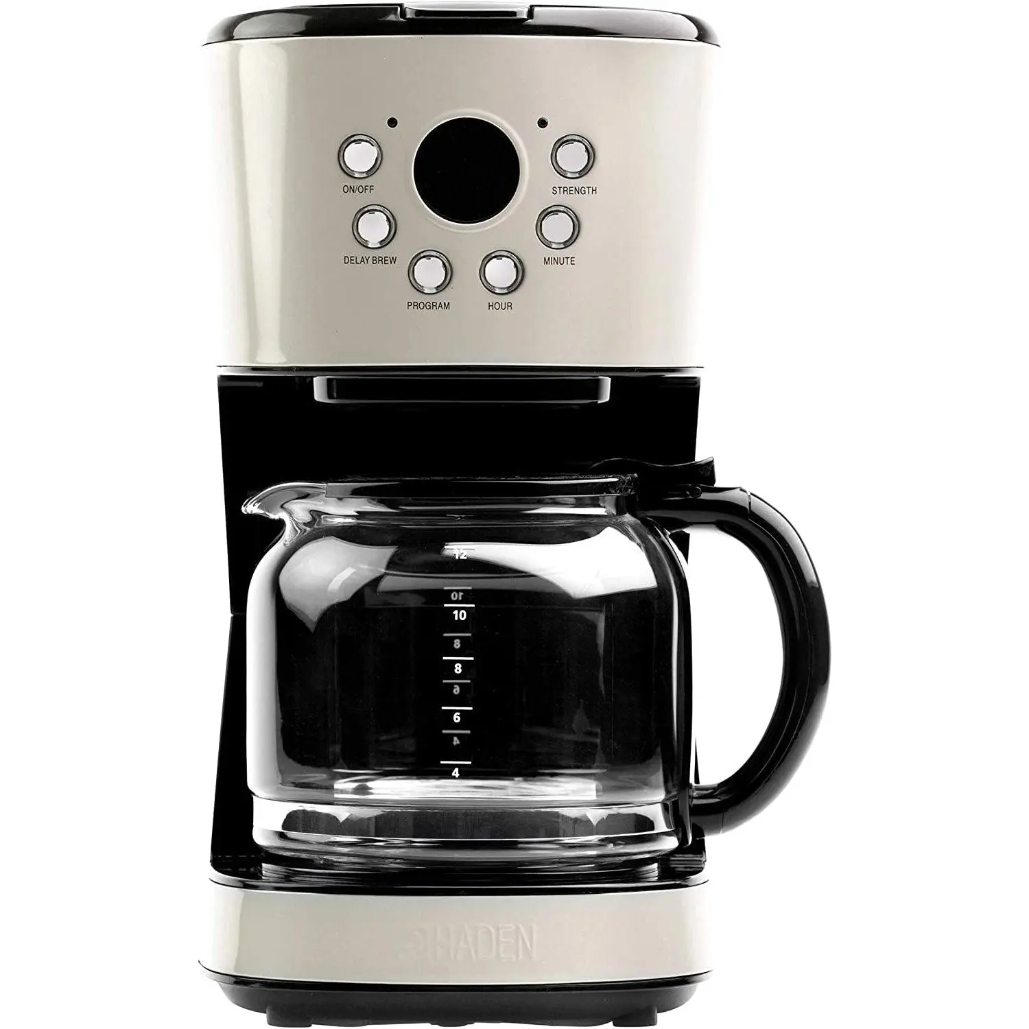 Haden Retro Style 12 Cup Programmable Home Coffee Maker Machine w/ Carafe, Putty Haden Retro Style 12 Cup Programmable Home Coffee Maker Machine w/ Carafe, Putty