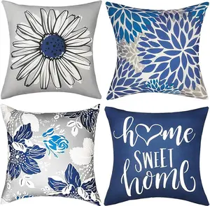 4 Pcs Modern Simple Square Pillow Case, Decorative Throw Pillow Cover, for Sofa Farmhouse Outdoor Living Room Decorative, Only Includes Pillow Cover, Not Included Pillow Core