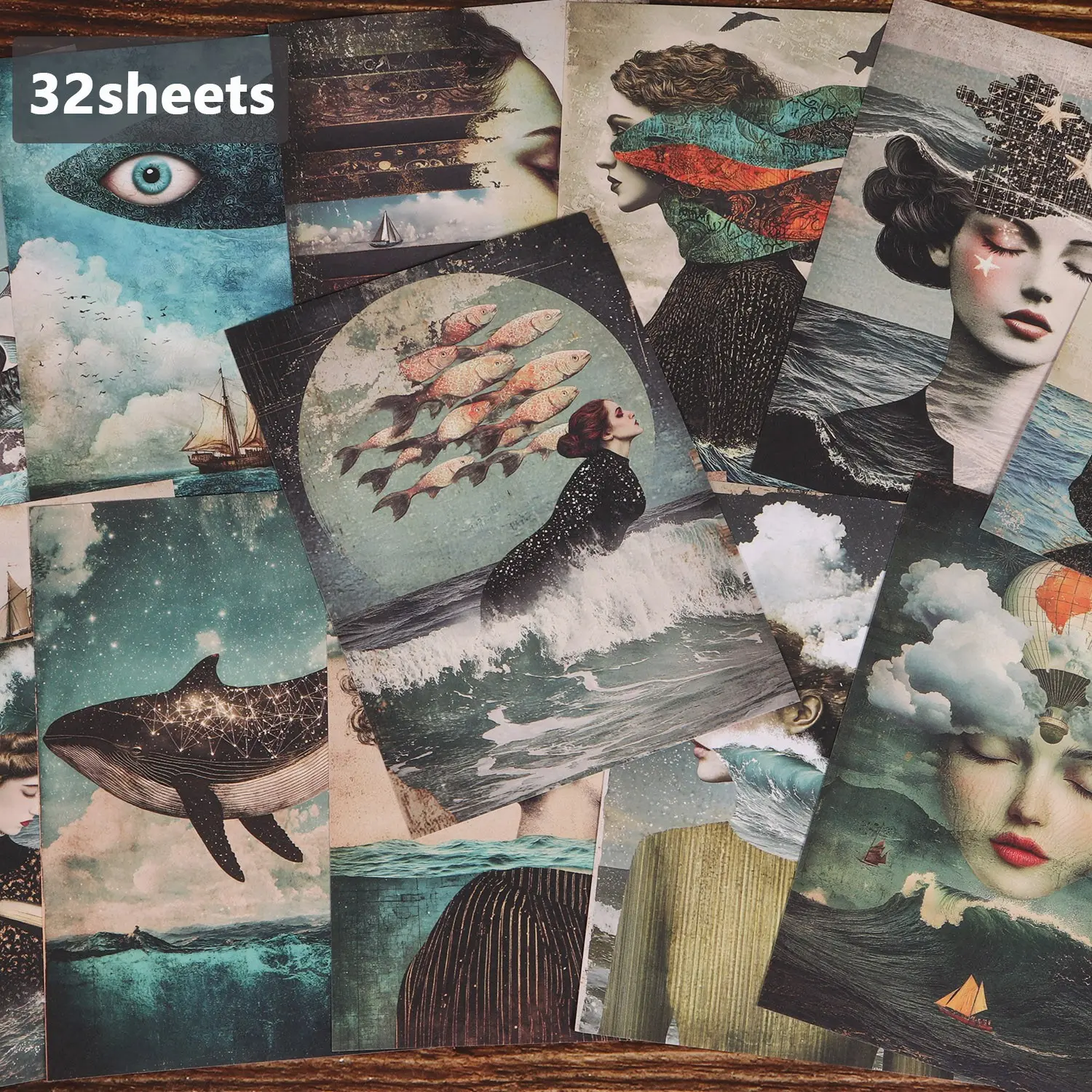 32sheets Vintage Maritime Women Collage, Classic Pinup Illustrations, Collectible Decorative Painting Papers, for Scrapbooking Supplies, Scrapbook Materials, Junk Journals, Collage Decoration, DIY Crafts, Diary Accessories, Card Making
