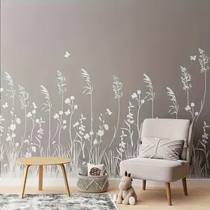 6-Piece Wildflower & Herb Plant Template Set, Diy Reusable 6x12 Inch Templates, Includes Dandelion, Chamomile, Wheat, Oatmeal, Millet Designs
