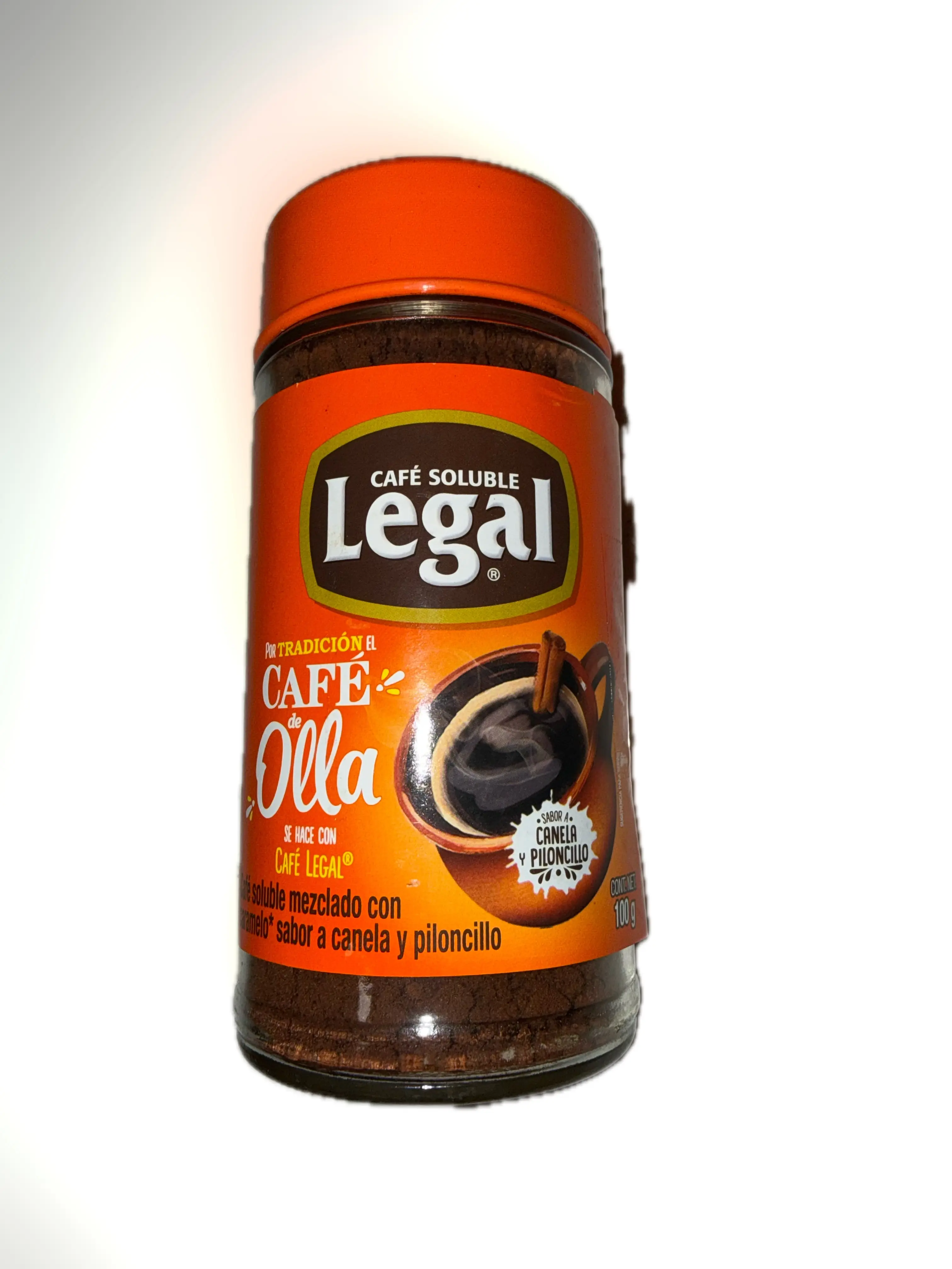 Legal Café de Olla Instant Coffee with Cinnamon & Piloncillo Flavor, 100 g (3.53 oz)