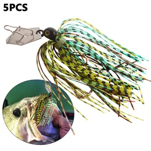 5 vibrating buzzing baits, 11g/0.388oz, suitable for bass skirt clamps, used for boat fishing, Fishing Lure Set, freshwater fishing accessories, Fishing Lures Kit