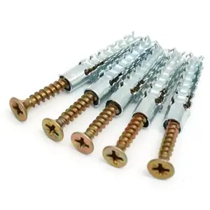 50 Pairs of Tree-shaped Wall Anchors with Screws, Special Metal Expansion Screws for Lightweight Bricks, and Heavy Steel Repair Kits for Hollow Concrete Walls and Drywall, Expansion Bolts, Heavy Duty Bolts