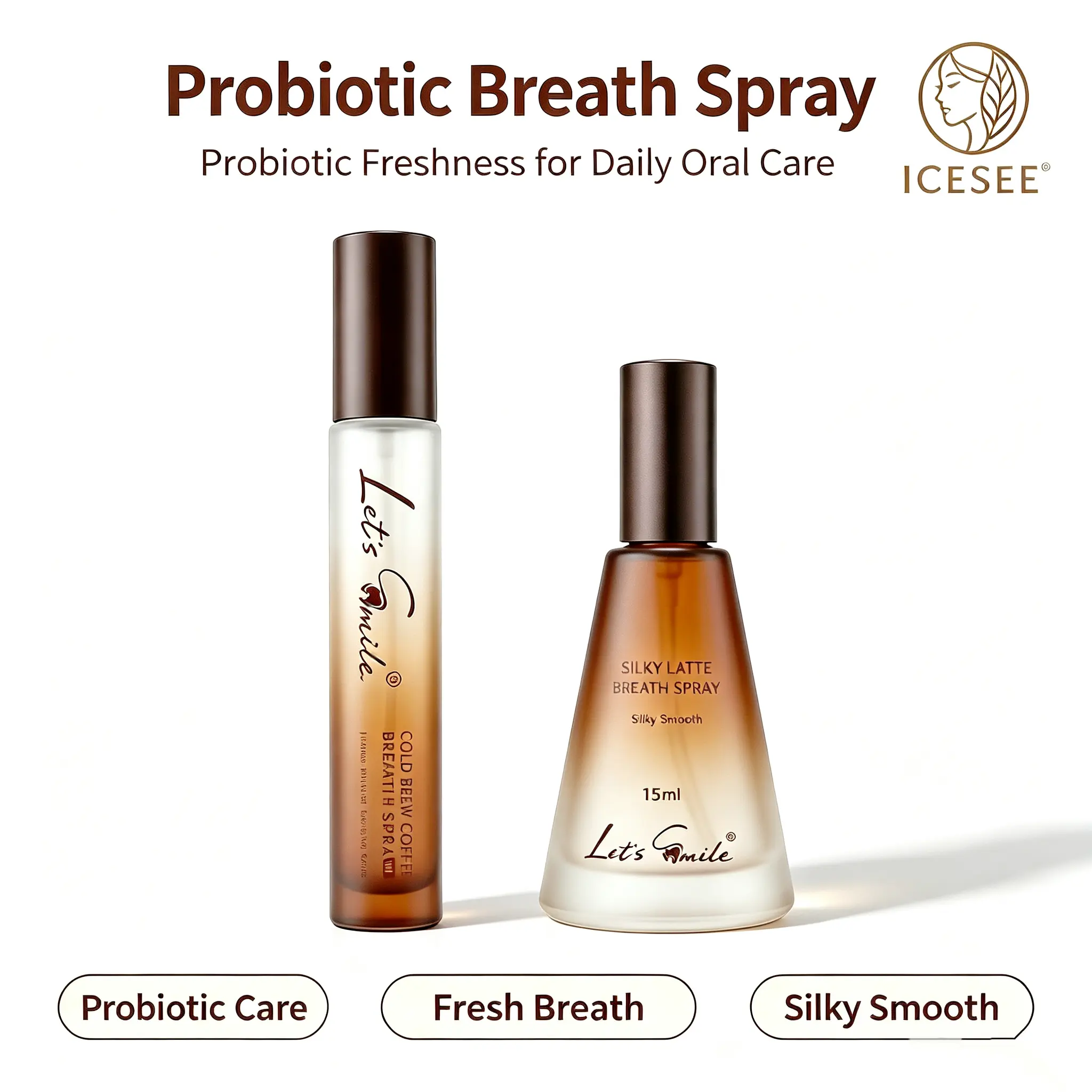 ICESEE Coffee Probiotic Oral Spray – Fluoride-Free, Eco-Friendly, Portable, Long-Lasting Fresh Breath | Natural Oral Care