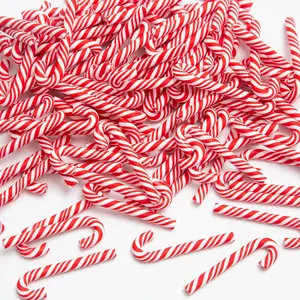 10/30/50Pcs Mini Candy Cane Christmas Decoration Red White Resin Candy DIY Crafts Xmas Pendant Navidad Home Decor 2025 New Year