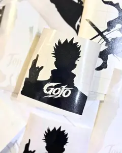 Anime Character Silhouette Vinyl Decal Stickers | Gojo | Levi | Toji | Available in White & Black