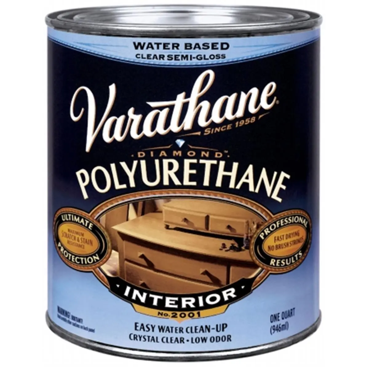 212 MAIN Rustoleum 200141H 1 Qt Semi-Gloss Interior Water-Based Diamond Polyurethane - Automotive Paint Care, Durability of Polyurethane, Easy Water Clean-Up, Safe and Easy to Apply Home DIY Wood Protector