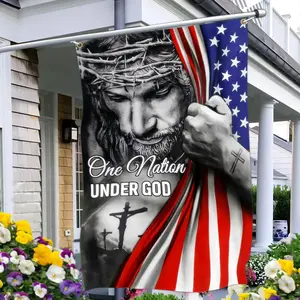 One Nation Under God Flag, Christian Jesus Resurrection Flag, Outdoor House Yard Decoration, Garden Flag, Garden Accessories, Garden & Patio Decoration