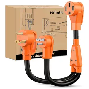 Nilight 15Amp 30Amp to 50Amp RV Y Splitter Adapter