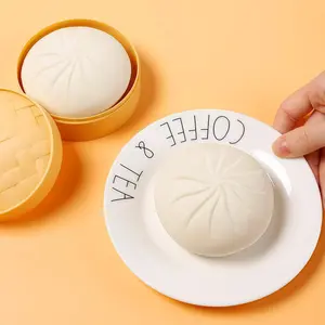 Realistic Stress Relief BBQ Baozi Soft Toy, Hand Squeeze Fun Fake Food Model, Slow Rebound Venting Tool, Relaxation Gift, Decompression Squeeze, Stress Relieving Accessory