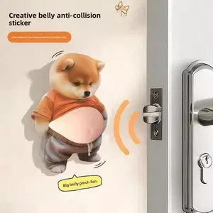 Five-piece set of multi-functional stress-relieving soft gel stickers - soft and adhesive wall and door anti-collision pads, cute decorative items suitable for the back of mobile phones, water bottles, thermos cups, and laptops, perfect for relieving anxi