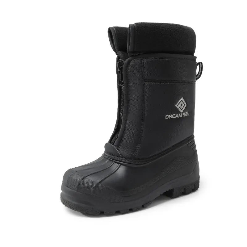 Dream Pairs Kids' Waterproof Shell Snow Boots - Side Zipper, -25F Thermolite Insulation, Mid-Calf (9-in Shaft), Extra Security, Fashion Forward, Splash-Resistant, Size 10-11Yrs, Full Size Only, 1 Pair, 10 - 11 Years, -25F Insulation