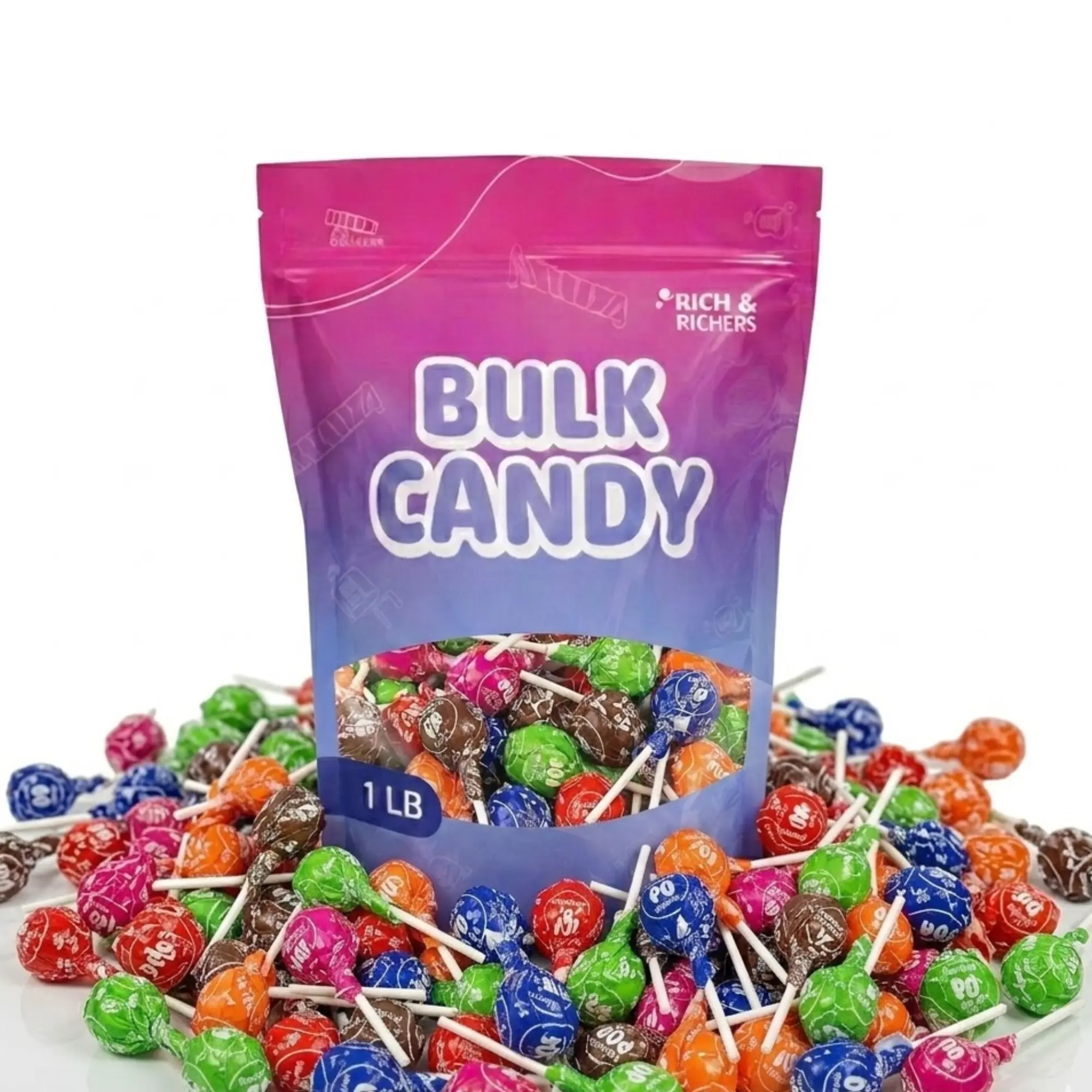 TOOTSIE POPS Lollipops 1 & 2 lb – Bulk Bag, 6 Classic Assorted Flavors, Chocolate, Cherry, Orange, Grape, Green Apple and Raspberry | Gluten Free, Chewy Center & Hard Candy Coating, Individually Wrapped Suckers