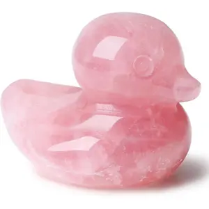 Duck Figurine Gifts Statue  Ducks Deocr Rose Quartz  Stones Duck Lovers Duck Collectible Desk Office Deocration
