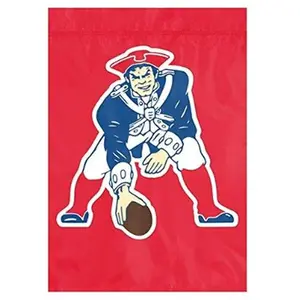 New England Patriots Retro Logo Premium Garden Flag Banner Applique Embroidered 12.5x18 Inch