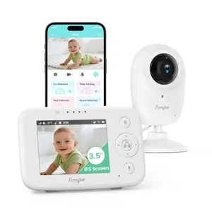 Simyke 3.5" Video Baby Monitor with wifi Smart Camera 2-Way Audio AI Motion Detection Cam Night Vision VOX 1500ft Range Baby Security Camara for home Baby Growth Album Pets/Baby Monitoring