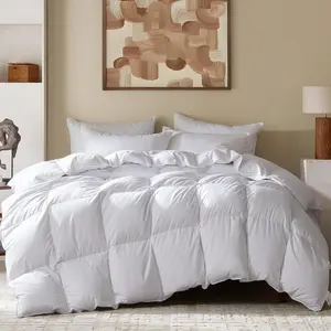 Size Goose  Down Fiber Comforter - Ultral Soft -Season Down Duvet Insert  Baffle Box Design with 8 Corner Loops for Warmth and Softness.