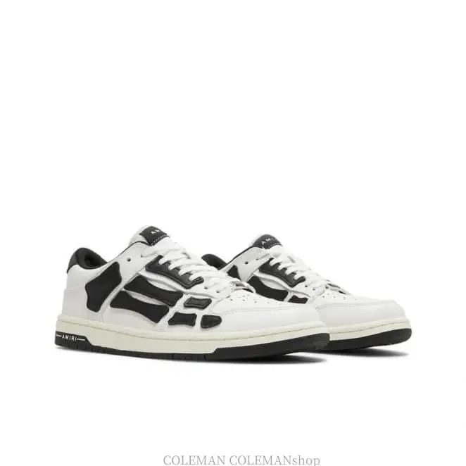 Skel Top Low Leather Low-Top Skateboard Shoes Men's White Black