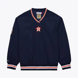 Mens Mitchell & Ness MLB CLASSIC NYLON PULLOVER VINTAGE LOGO ASTROS