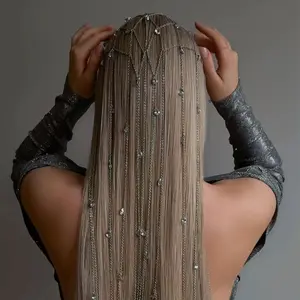 Tassel Headband Elegant Princess High-end Rhinestone Fringe Tiara Versatile Party Hair Accessory Hairband