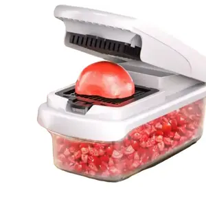 YCO Fruits and Vegetables Cutter - Efficient Chopper for Kitchen Use with Clear Container Display