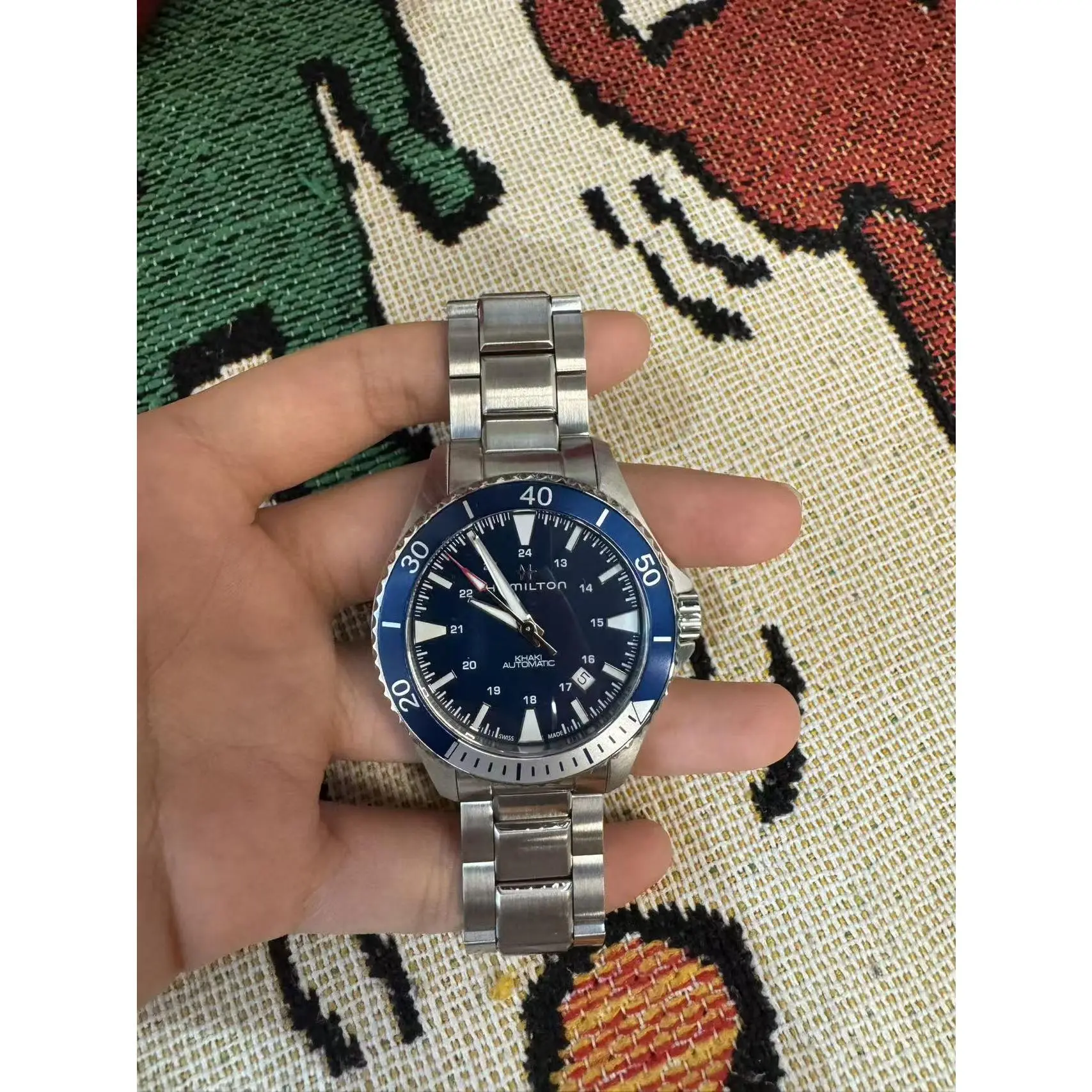 Hamilton Khaki Navy 40 Steel Bracelet Blue Dial Automatic K4D0EJGXS, 18cm