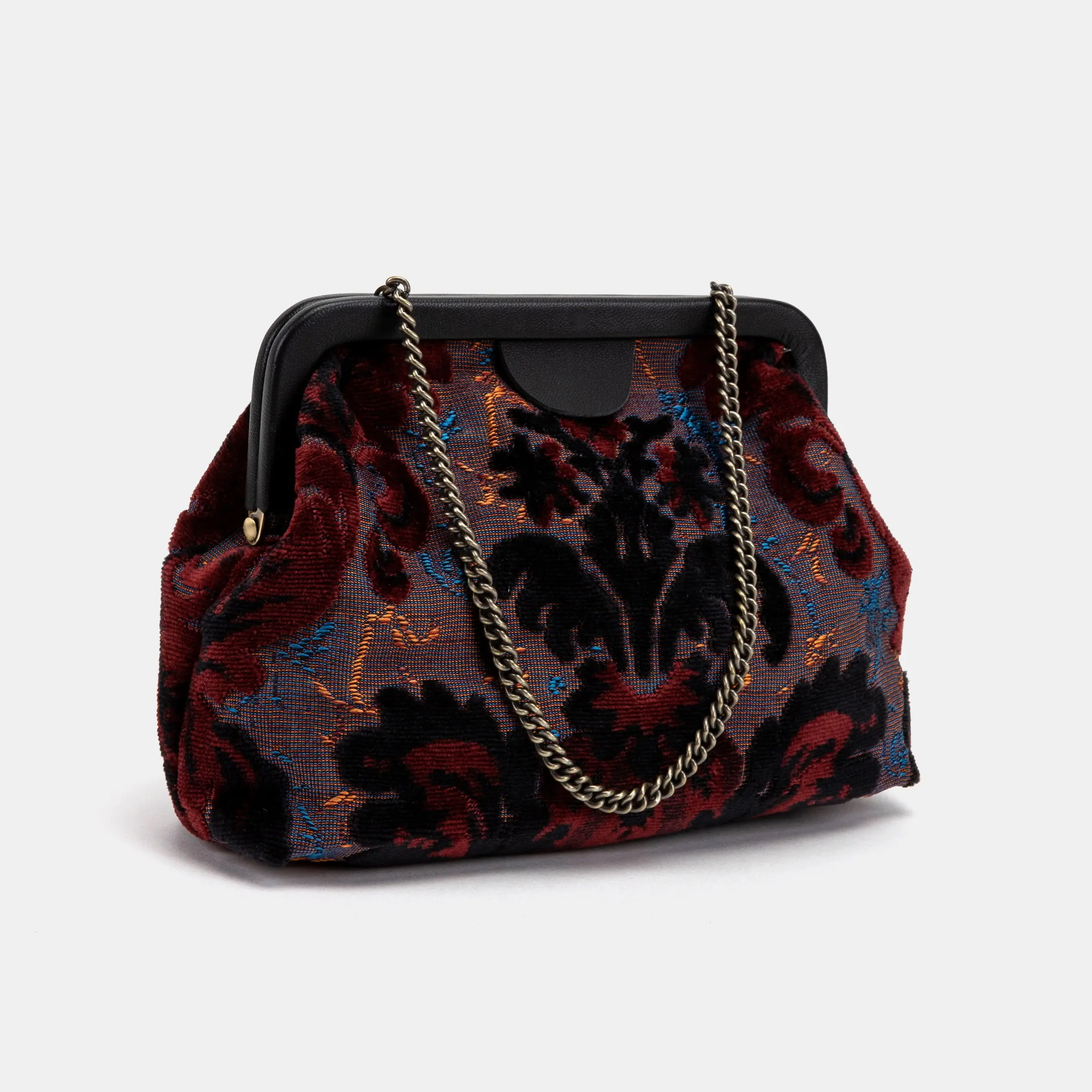 Burnout Velvet Revival Sephia Alma Clutch